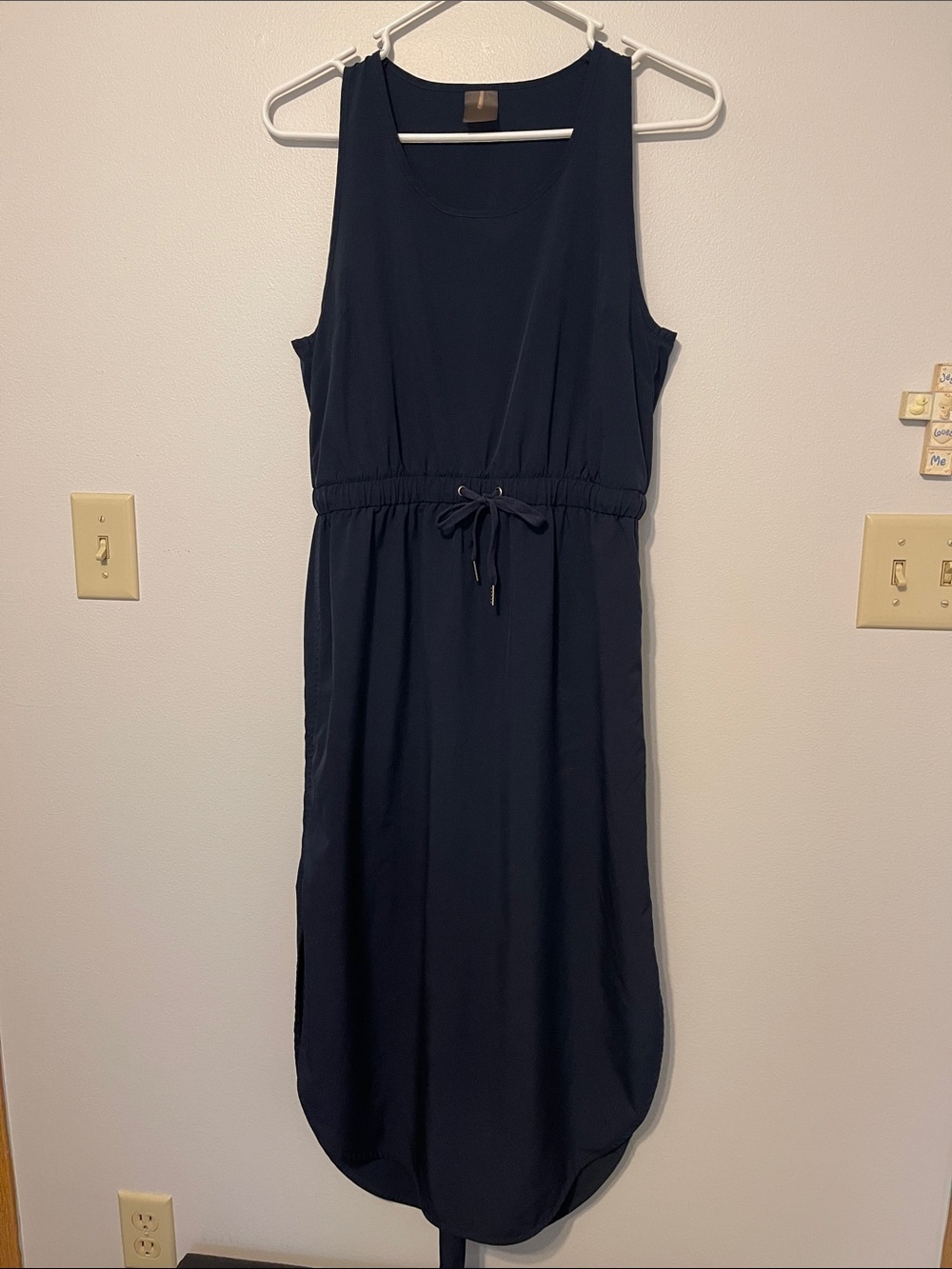 CALIA by Carrie Underwood Navy Sleeveless Drawstring Maxi Dress